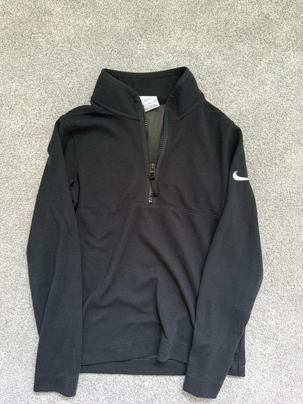 Nike Black Half-Zip Pullover with White Swoosh